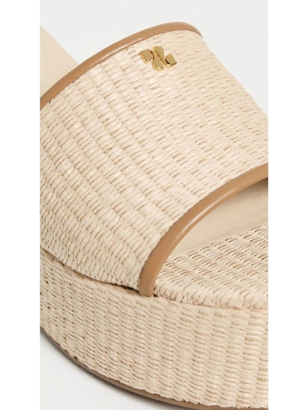 NWB Larroude Alex Platform Mules Sandals Raffia Natural Size 5.5 $315 [jb] - Picture 6 of 16